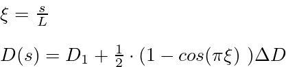 "Cosine cant transition segment"