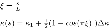 "Cosine curve transition segment"