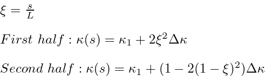 "Helmert curve transition segment"