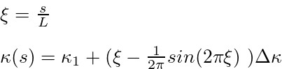 "Sine curve transition segment"